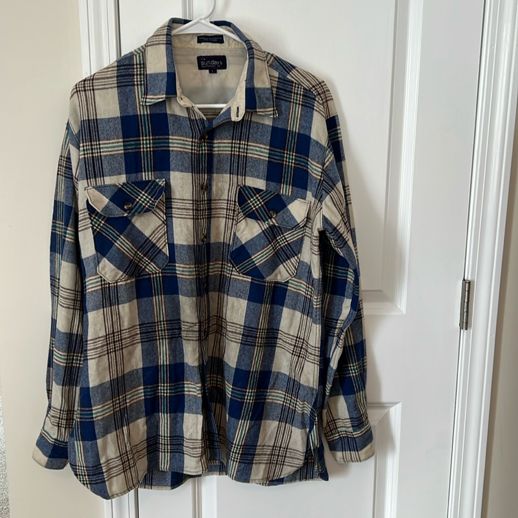 The Sundays Sportswear Co Wool Blend Long Sleeve Button Down Shirt